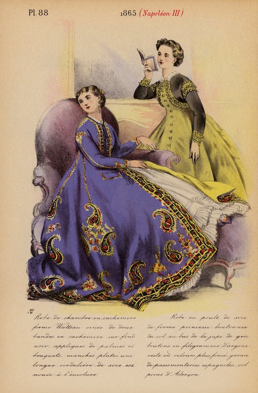 Fransk mode: 1865, Napoleon III (farvelitografi) af Louis Colas