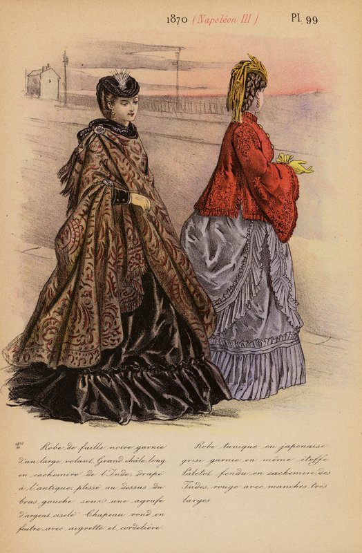 Fransk mode: 1870, Napoleon III (farvelitografi) af Louis Colas