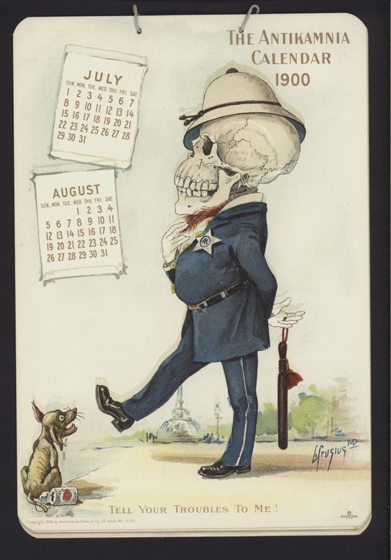 Illustration til Antikamnia-kalenderen, 1900 af Louis Crucius or Crusuius