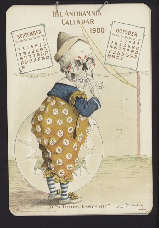 Illustration til Antikamnia-kalenderen, 1900 af Louis Crucius or Crusuius