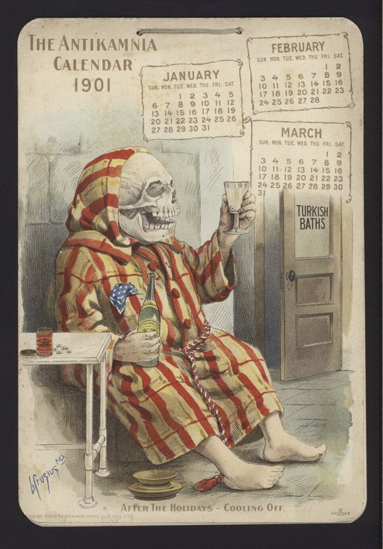 Illustration til Antikamnia-kalenderen, 1901 af Louis Crucius or Crusuius