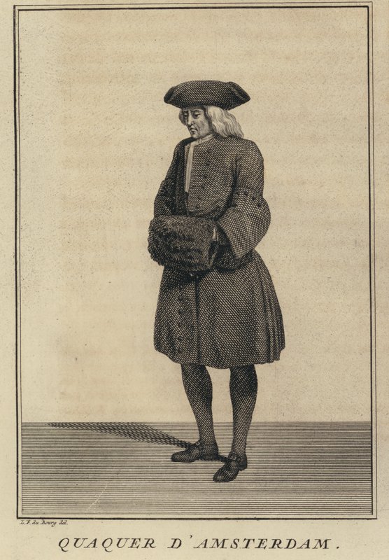 Quaker fra Amsterdam, Holland (gravering) af Louis Fabricius (after) Dubourg