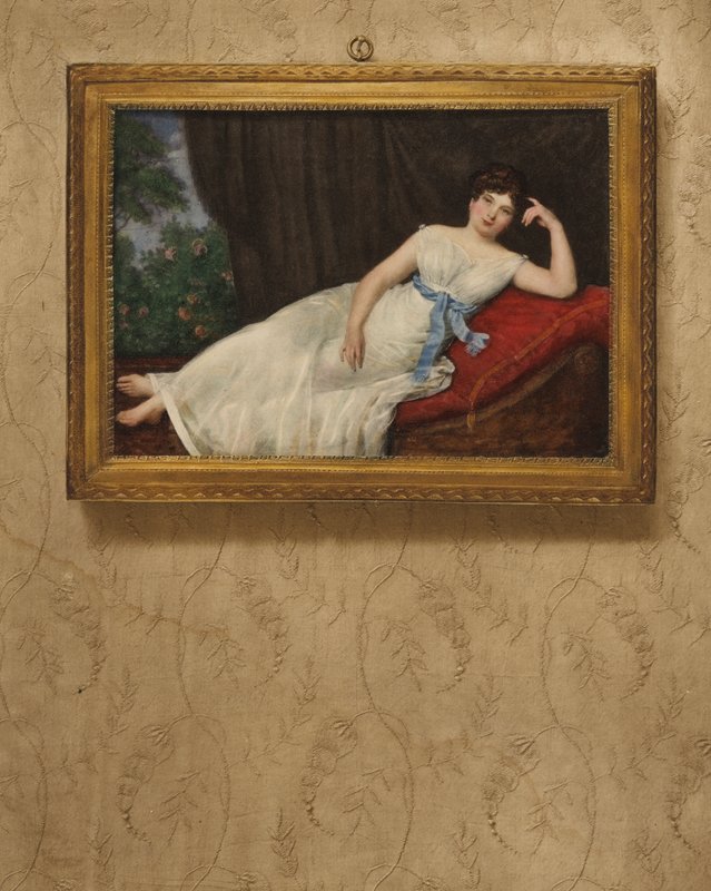 Portræt af en dame, hvilende af Louis Francois Aubry