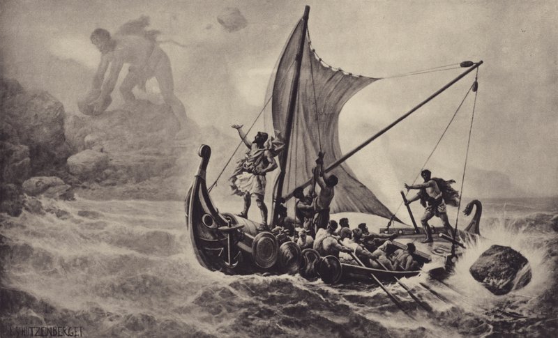 Ulysses håner kykloperne af Louis Frederic Schutzenberger