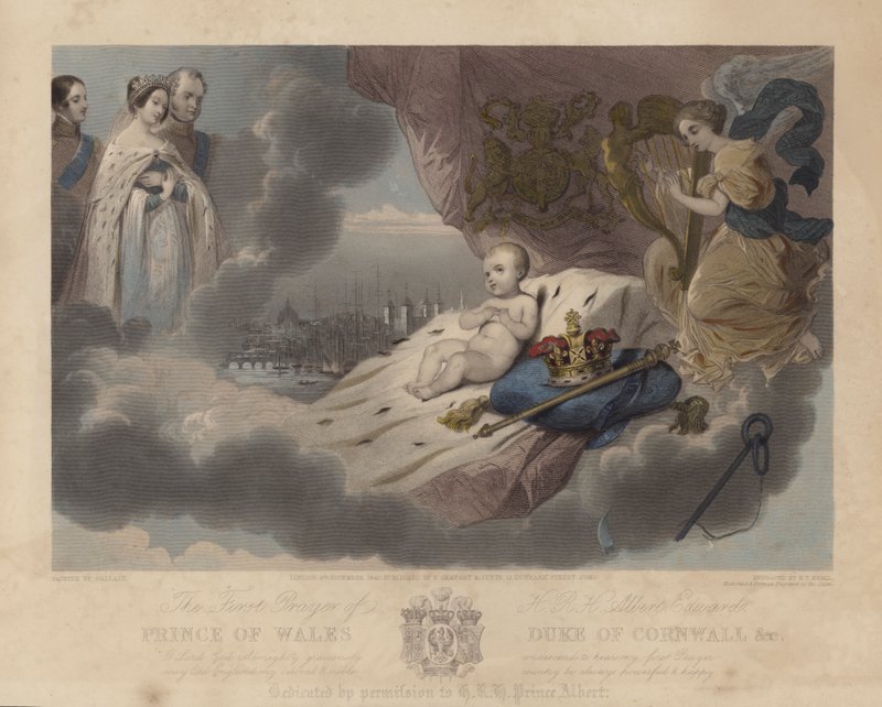 Den første bøn fra prinsen af Wales, prins Albert Edward, den fremtidige kong Edward VII, 1842 af Louis Gallait