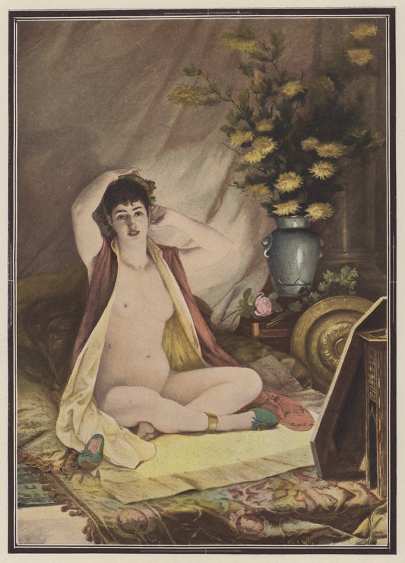 Før skueglasset (farve litho) af Louis Jacquesson de La Chevreuse