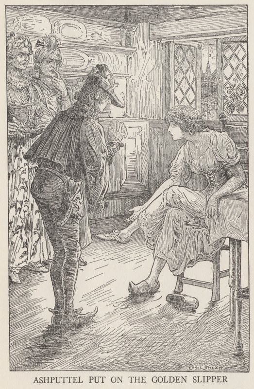 Askepot (litho) af Louis John Rhead