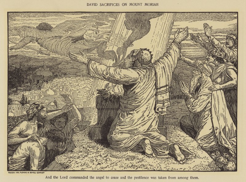 David ofrer på Moria-bjerget af Louis John Rhead