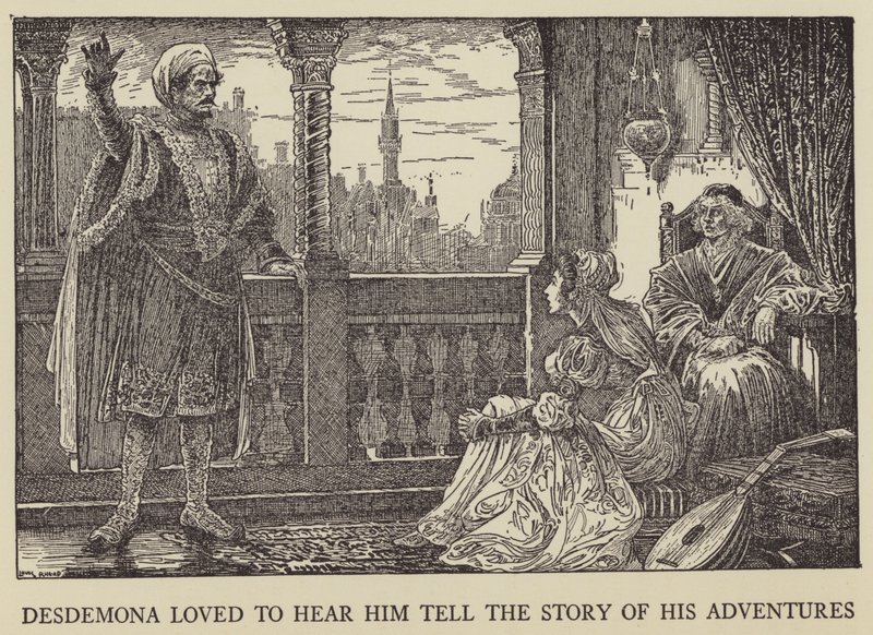Desdemona elskede at høre ham fortælle historien om sine eventyr af Louis John Rhead