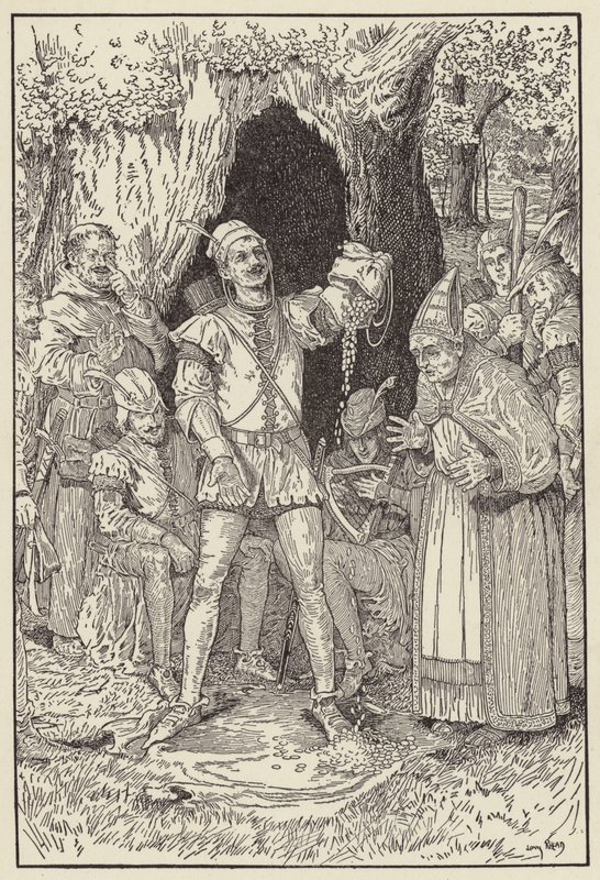 Her er penge nok herre, citerer Lille John, til at betale regnskabet af Louis John Rhead