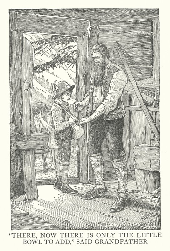 Illustration til Heidi af Johanna Spyri (litografi) af Louis John Rhead