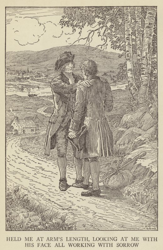 Illustration til Kidnapped af Robert Louis Stevenson af Louis John Rhead