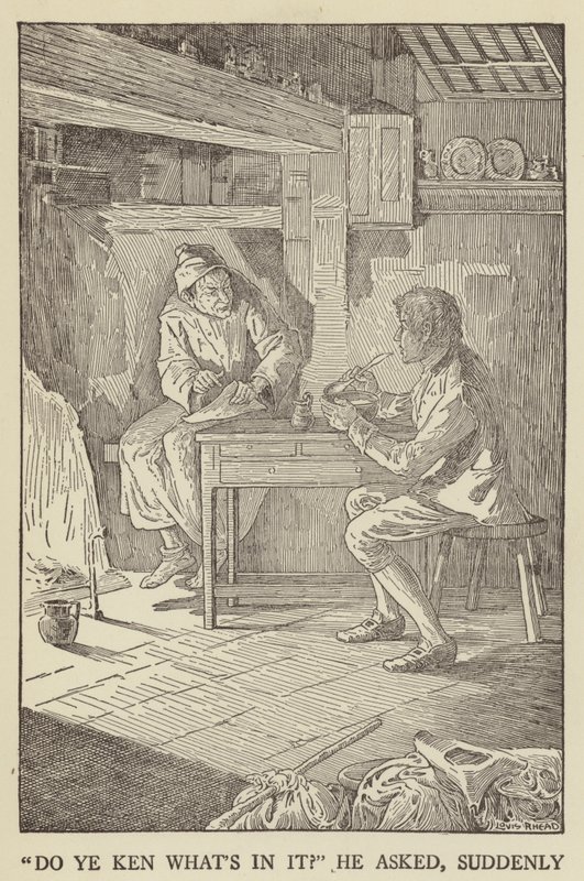 Illustration til Kidnapped af Robert Louis Stevenson af Louis John Rhead