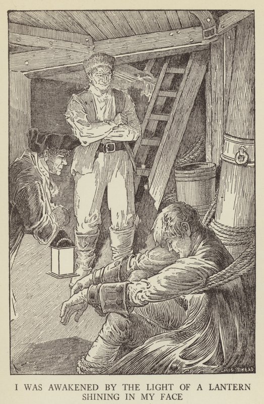 Illustration til Kidnapped af Robert Louis Stevenson af Louis John Rhead