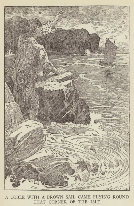 Illustration til Kidnapped af Robert Louis Stevenson af Louis John Rhead