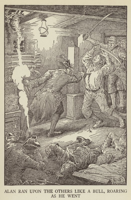 Illustration til Kidnapped af Robert Louis Stevenson af Louis John Rhead
