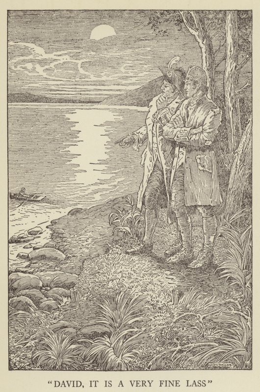 Illustration til Kidnapped af Robert Louis Stevenson af Louis John Rhead