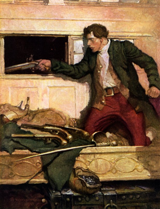 Illustration til Kidnapped af Robert Louis Stevenson af Louis John Rhead