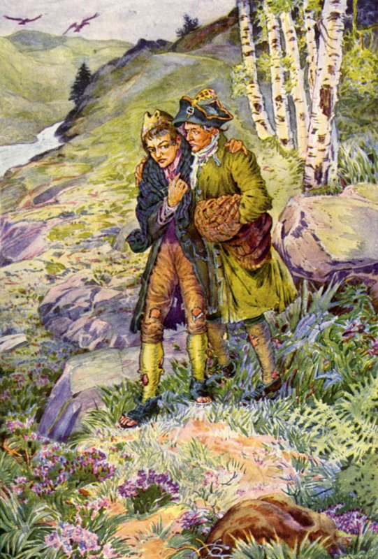 Illustration til Kidnapped af Robert Louis Stevenson af Louis John Rhead