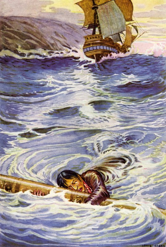 Illustration til Kidnapped af Robert Louis Stevenson af Louis John Rhead