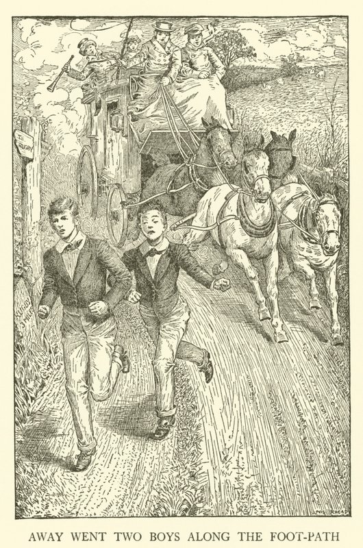 Illustration til Tom Browns skoledage (gravering) af Louis John Rhead