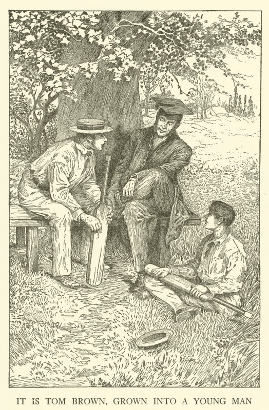 Illustration til Tom Browns skoledage (gravering) af Louis John Rhead