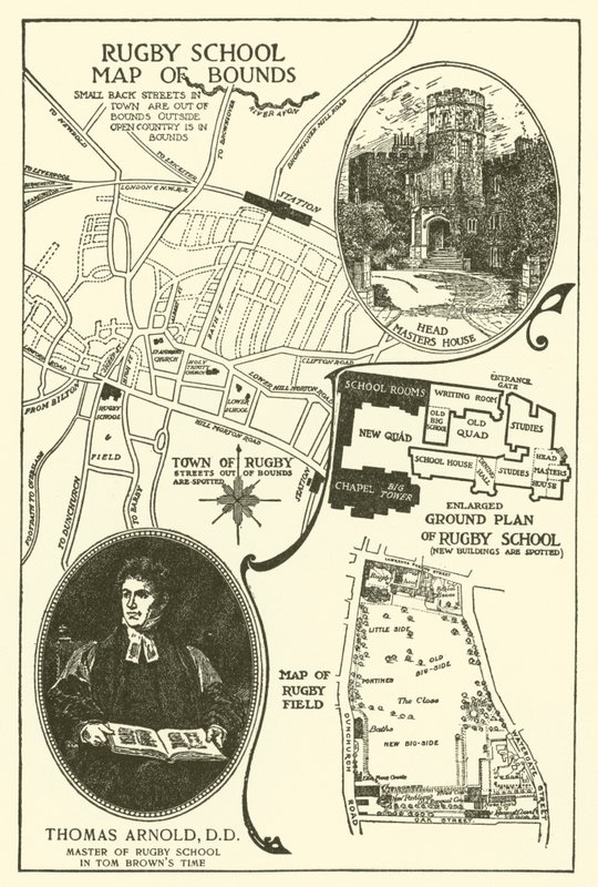 Illustration til Tom Browns skoledage (gravering) af Louis John Rhead