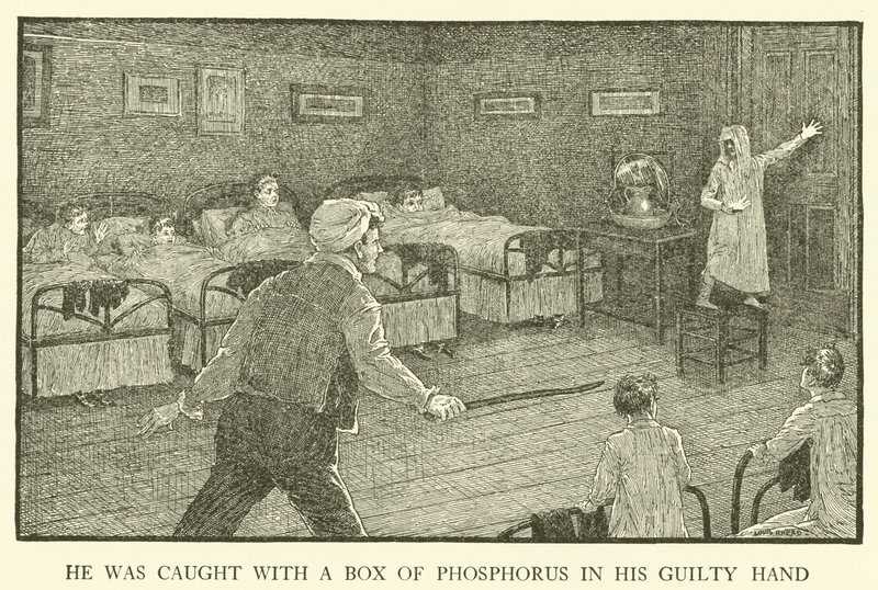 Illustration til Tom Browns skoledage (gravering) af Louis John Rhead