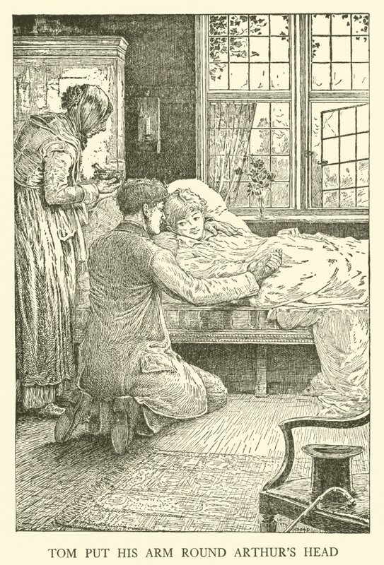 Illustration til Tom Browns skoledage (gravering) af Louis John Rhead