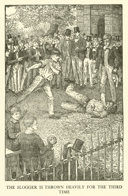 Illustration til Tom Browns skoledage (gravering) af Louis John Rhead