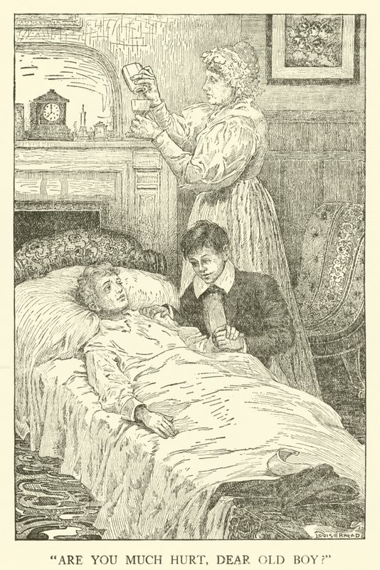Illustration til Tom Browns skoledage (gravering) af Louis John Rhead