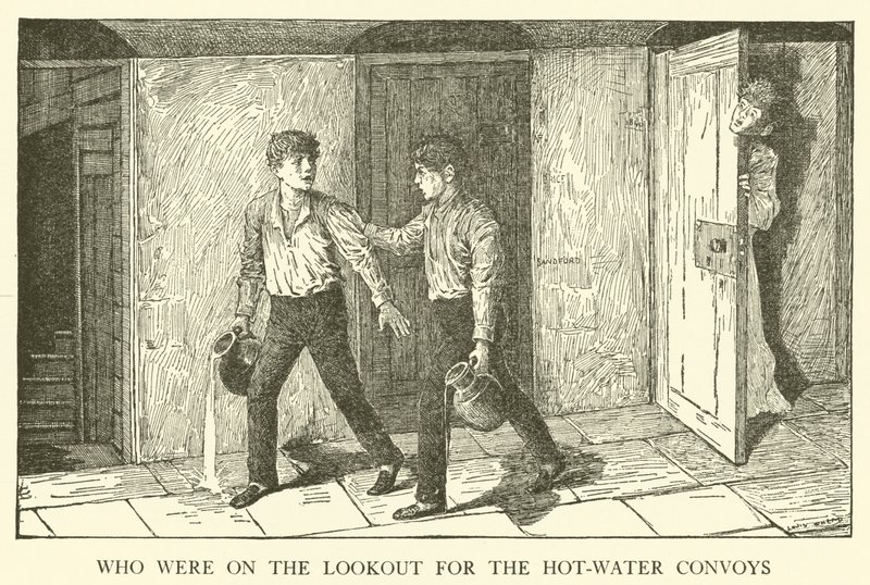 Illustration til Tom Browns skoledage (gravering) af Louis John Rhead