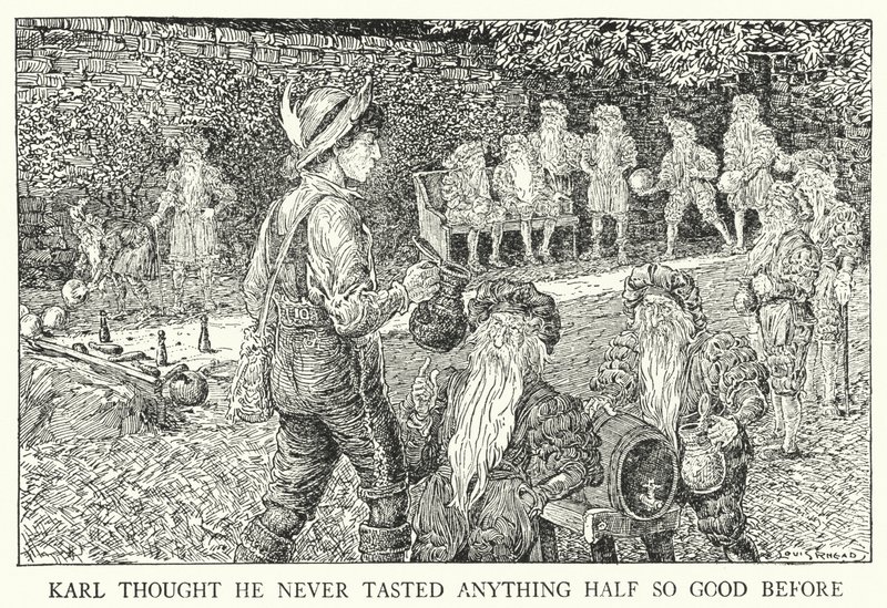 Karl troede, at han aldrig havde smagt noget halvt så godt før (litho) af Louis John Rhead