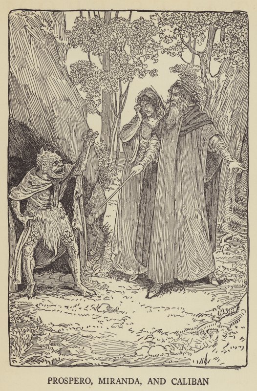 Prospero, Miranda og Caliban af Louis John Rhead
