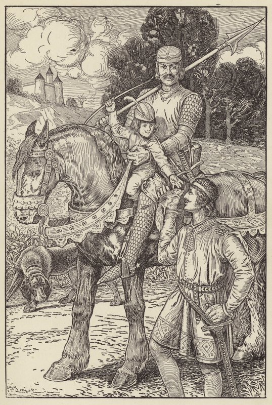 Robert ville skyde med sin egen lille bue mod egerne af Louis John Rhead