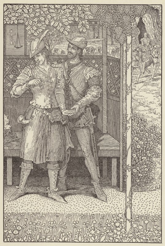 Robin Hood og Marian i deres karnap af Louis John Rhead