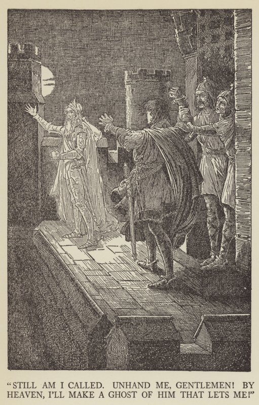 Stadig kaldes jeg, løs mig, mine herrer! ved himlen, Ill gøre et spøgelse af ham, der lader mig! af Louis John Rhead
