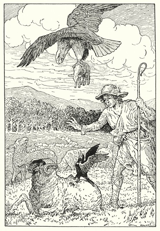 Ørnen og kajakken (litografi) af Louis John Rhead