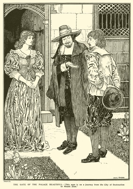 The Gate of the Palace Beautiful (gravering) af Louis John Rhead