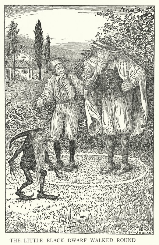 Den lille sorte dværg gik rundt (litho) af Louis John Rhead
