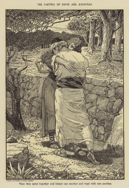Afskeden mellem David og Jonathan af Louis John Rhead