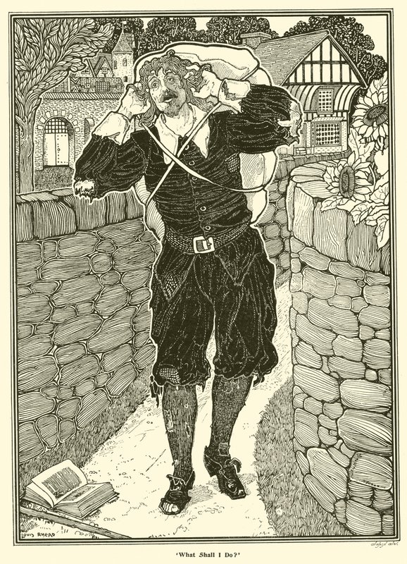 Hvad skal jeg gøre? (gravering) af Louis John Rhead