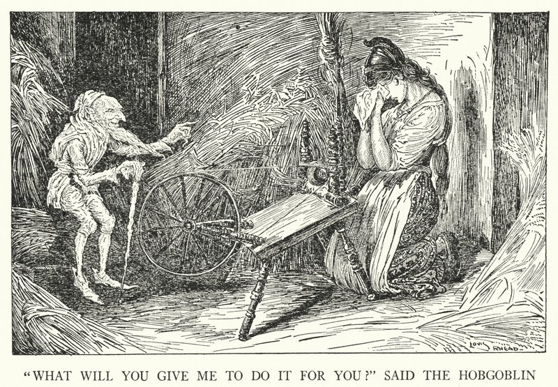 "Hvad vil du give mig for at gøre det for dig?" sagde Hobgoblin (litho) af Louis John Rhead