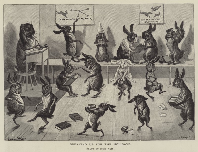 At bryde op til ferien af Louis Wain