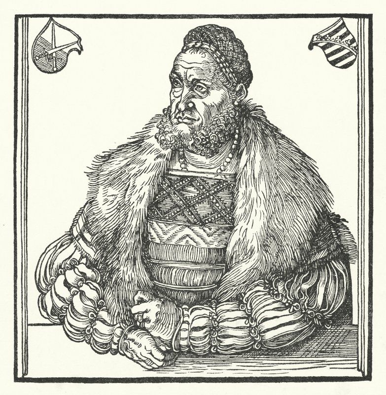 Frederik III, kurfyrste af Sachsen (stik) af Lucas the Elder (after) Cranach