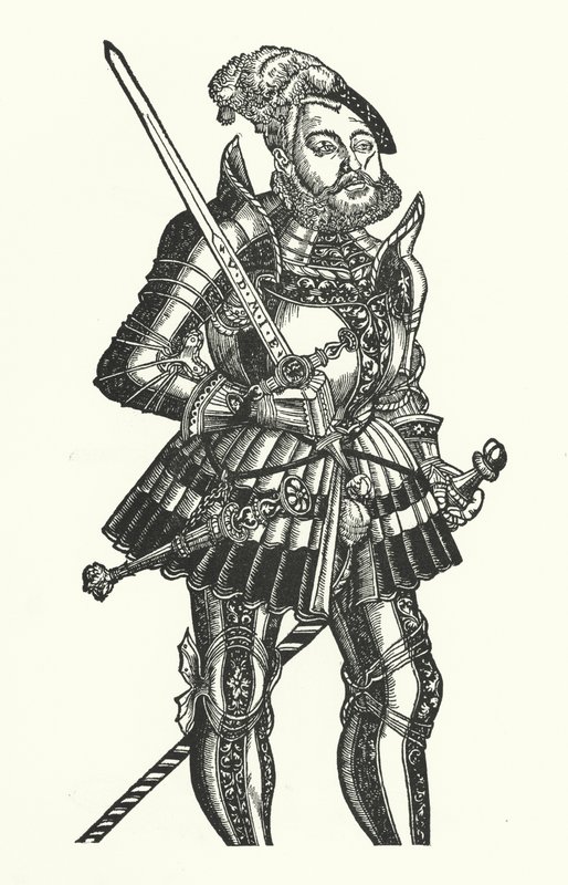 Johannes Frederik I, kurfyrste af Sachsen (stik) af Lucas the Elder (after) Cranach