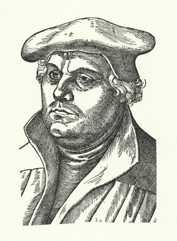 Martin Luther, tysk protestantisk reformator (stik) af Lucas the Elder (after) Cranach