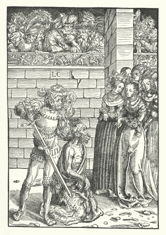 Halshugningen af Johannes Døberen (gravering) af Lucas the Elder (after) Cranach