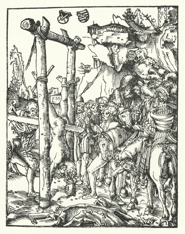 Simon, fra De Tolv Apostles Martyrium af Lucas the Elder Cranach