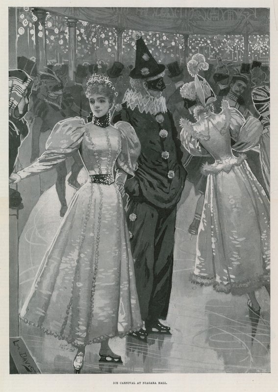 Iskarneval i Niagara Hall, Westminster London (litho) af Lucien Davis